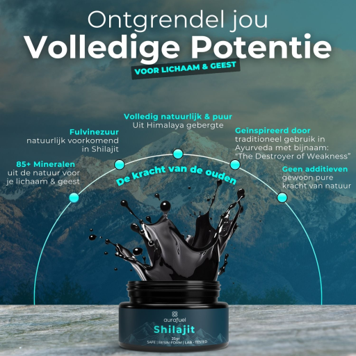 Aurafuel Pure Shilajit Resin | 100% Puur | Getest & Krachtig | Natuurlijk Supplement - 25 gram