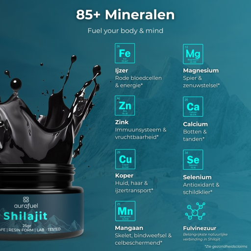 Aurafuel Pure Shilajit Resin | 100% Puur | Getest & Krachtig | Natuurlijk Supplement - 25 gram