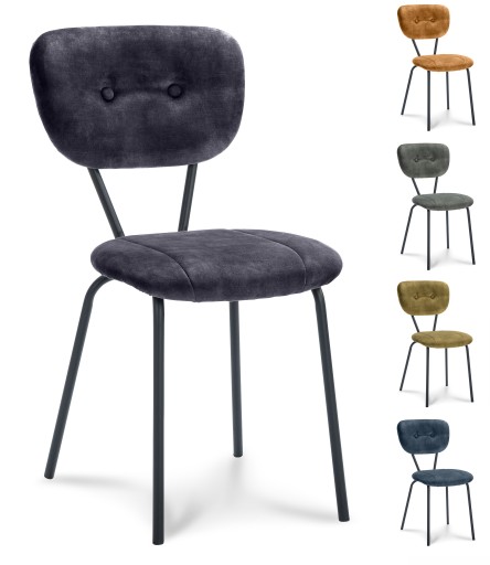Stoel Aristo | Eetkamerstoel in Stof Adore | Sierknopen | 4 Kleuren - Hunter
