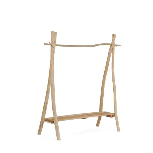 The Cloth Rack | Kledingrek Naturel Teakhout | Stijlvolle Opberger | Binnen en Overdekt Buiten