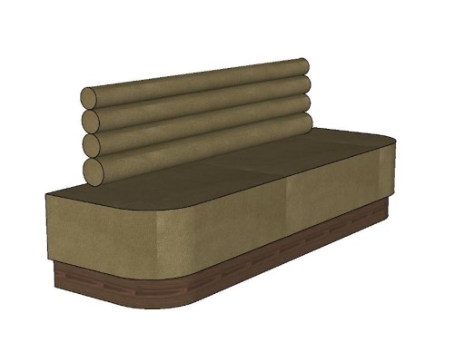 Organische Dinerbank 300 cm | Extra Hoog Comfort met Lendensteun en Donker Eiken Plint