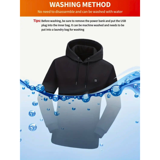 Verwarmde Hoodie met 7 Verwarmingszones | USB Oplaadbaar, 3 Warmtestanden & Capuchon – Heren – Polyester - Grijs - S