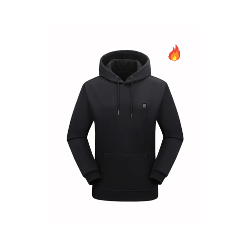 Verwarmde Hoodie met 7 Verwarmingszones | USB Oplaadbaar, 3 Warmtestanden & Capuchon – Heren – Polyester - Grijs - S