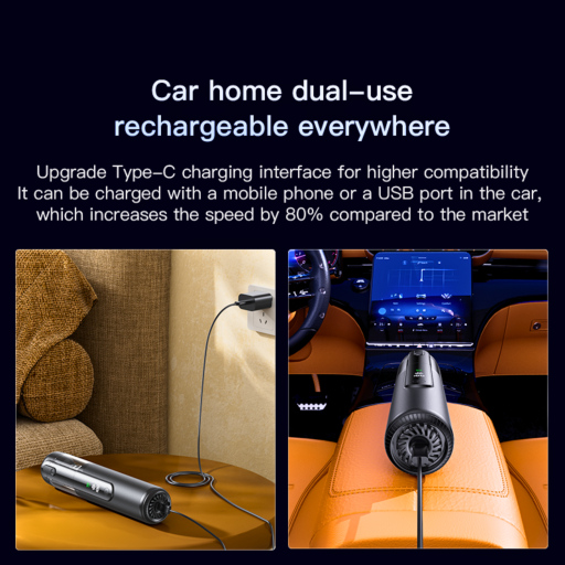 Nieuw Q808 Draadloze Mini Stofzuiger | Borstelloze Motor, 6000mAh, Krachtige Zuigkracht | Zwart/Grijs