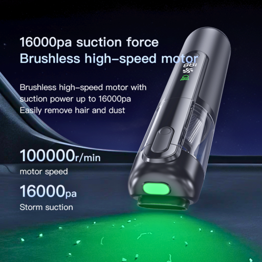 Nieuw Q808 Draadloze Mini Stofzuiger | Borstelloze Motor, 6000mAh, Krachtige Zuigkracht | Zwart/Grijs