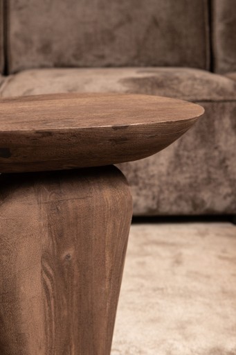 Harshad Brown Mango Wood Bijzettafel | Organisch Design 55x35x50 cm