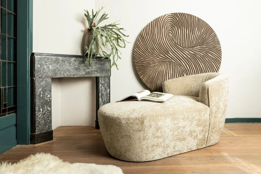 Wiktor Brown MDF Wandpaneel | Rond Swirl Carved M | 120x120x2,5 cm