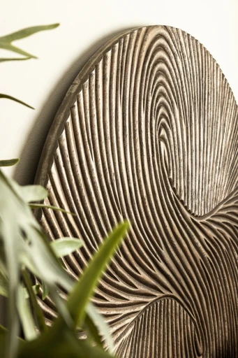 Wiktor Brown MDF Wandpaneel | Rond Swirl Carved M | 120x120x2,5 cm