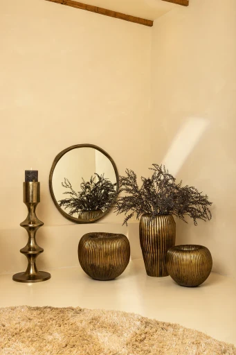 Limera Ronde Spiegel | Brass Alu | Irreguliere Rand L | 115x115x2 cm