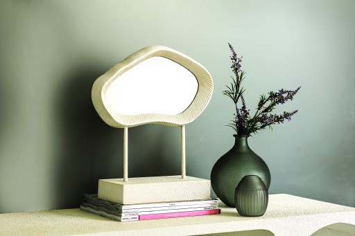 Eilish Spiegel | Wit Poly | Organisch | Op MDF Base Low – 35x40x14 cm