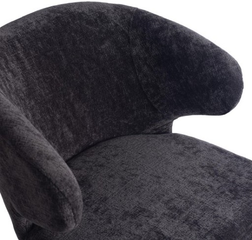 Fiori Eetkamerstoel | Antraciet | Zachte Stof | Zwarte Houten Poten