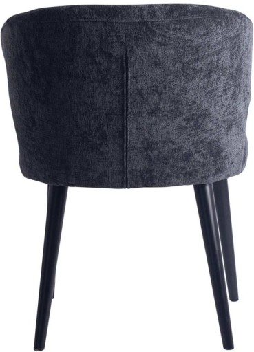 Fiori Eetkamerstoel | Antraciet | Zachte Stof | Zwarte Houten Poten