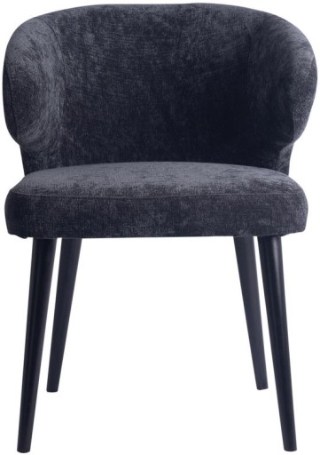 Fiori Eetkamerstoel | Antraciet | Zachte Stof | Zwarte Houten Poten