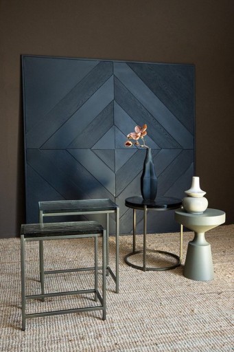 Lucinde Sidetable Set | Messing & Glas | 2-delig | Rechthoek blad