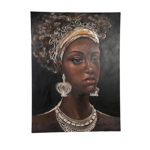 Jeorgia Wandpaneel | Zwart Canvas | Shiny Gold – Vrouw