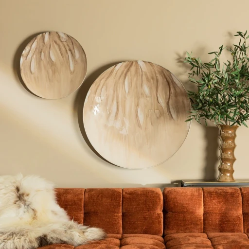 Maran Wandpaneel | Beige | Rond | IJzer – S