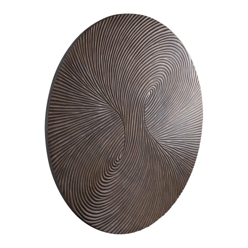 Wiktor Bruin MDF Rond Wandpaneel | Swirl Carved L