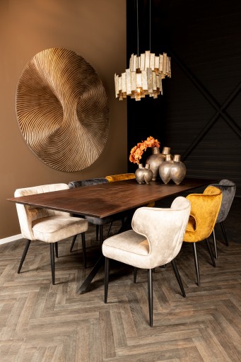 Wiktor Bruin MDF Rond Wandpaneel | Swirl Carved L