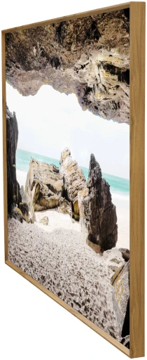Glass Art Wandpaneel | Beach Cave 120x80 cm