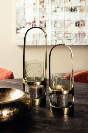 Rahana Lantaarn | Goud Aluminium Hoog 40 cm