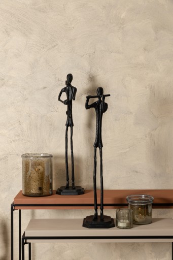 Kali Beeld | Man met Saxofoon Zwart Aluminium 70 cm