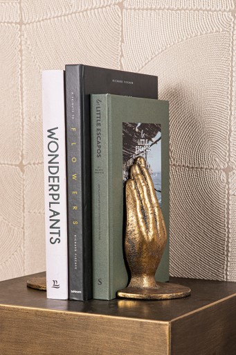 Welder Boekensteun | Gouden Hand Beeld 18 cm