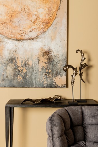 Imelda Bladvormig Beeld | Zwart Aluminium 44 cm