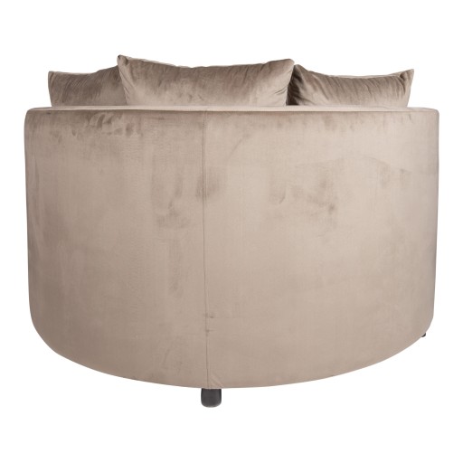 Fayen Loveseat | Fluweel Sand | Half Ronde Luxe Fauteuil | 121x121x68 cm