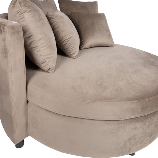 Fayen Loveseat | Fluweel Sand | Half Ronde Luxe Fauteuil | 121x121x68 cm