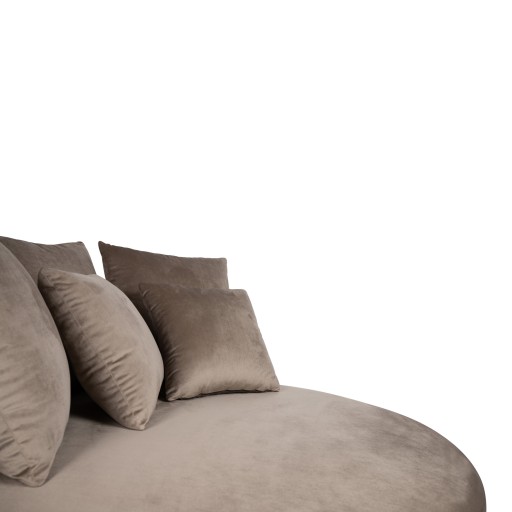 Fayen Loveseat | Fluweel Sand | Half Ronde Luxe Fauteuil | 121x121x68 cm