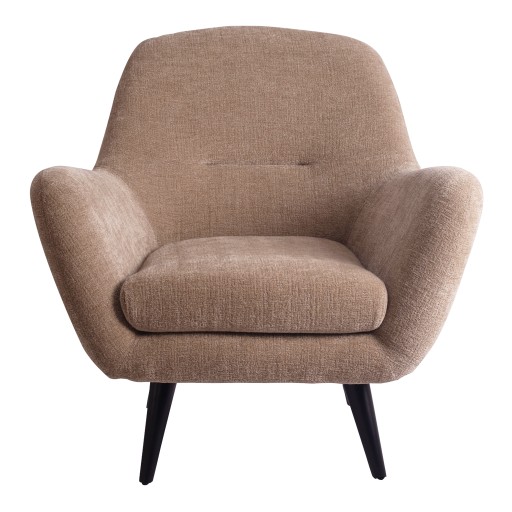 Donny Fauteuil | Cream Fluweel | Zwarte Houten Poten | 92x82x84 cm