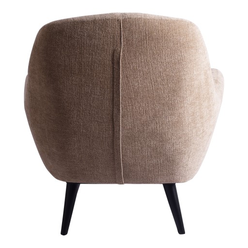 Donny Fauteuil | Cream Fluweel | Zwarte Houten Poten | 92x82x84 cm