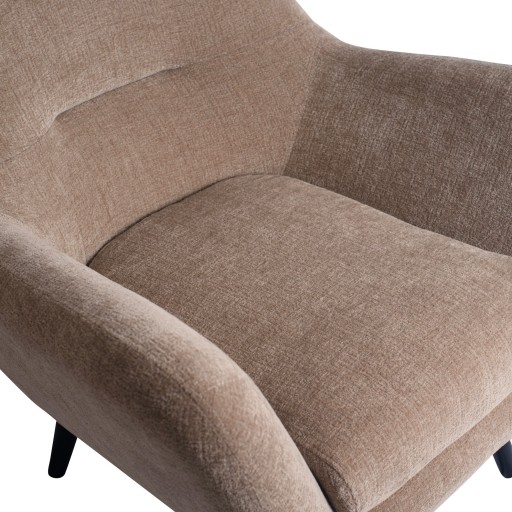 Donny Fauteuil | Cream Fluweel | Zwarte Houten Poten | 92x82x84 cm