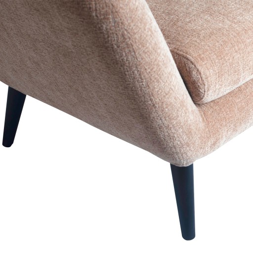 Donny Fauteuil | Cream Fluweel | Zwarte Houten Poten | 92x82x84 cm