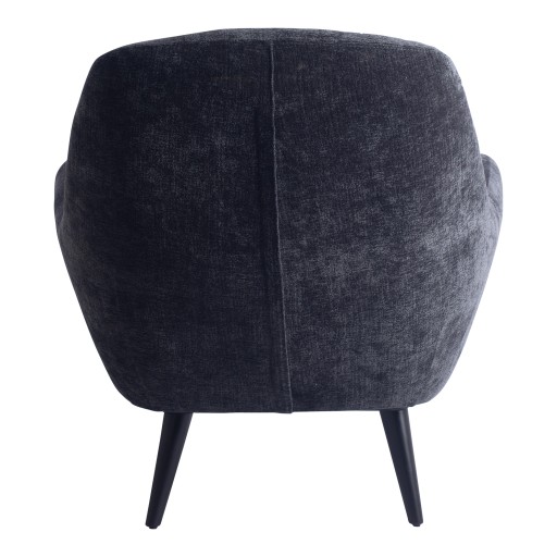 Donny Fauteuil | Anthracite Fluweel | Zwarte Houten Poten | 92x82x84 cm