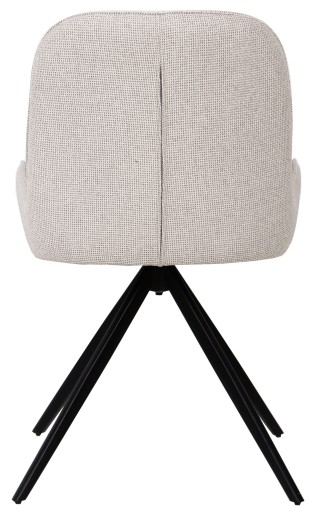 Leander Cream Eetkamerstoel | Draaibare Designstoel met Stoffen Bekleding