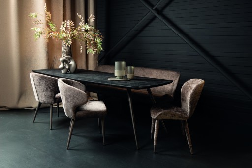 Thor Mocca Dining Chair | Luxe Eetkamerstoel | Aphrodite Stoffering