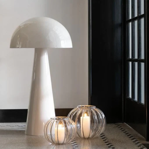 J-Line Staanlamp Paddenstoel Metaal Wit | Extra Large 97,5 cm