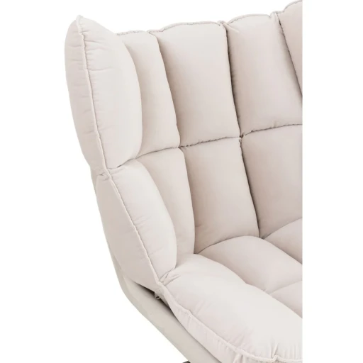 J-Line Fauteuil Relax Kussen op Frame | Textiel/Metaal | Beige – 73×92×78 cm