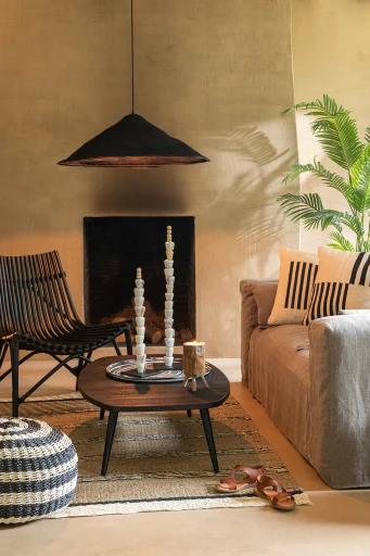 J-Line Bijzettafel Rechthoekig | Gerecycled Hout/Zwart | 120×70×30 cm