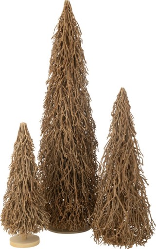 J-Line Kerstboom Theeboomhout | Naturel | Large | H180 cm – Authentieke Feestdecoratie