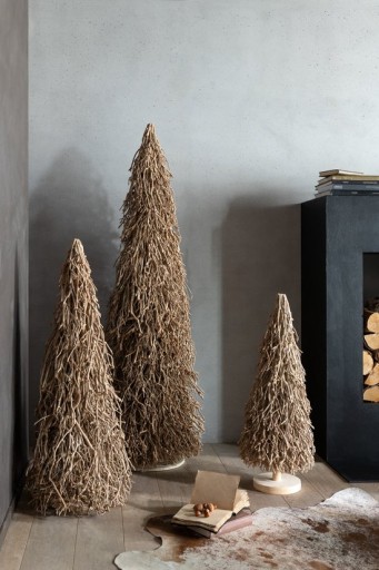 J-Line Kerstboom Theeboomhout | Naturel | Large | H180 cm – Authentieke Feestdecoratie