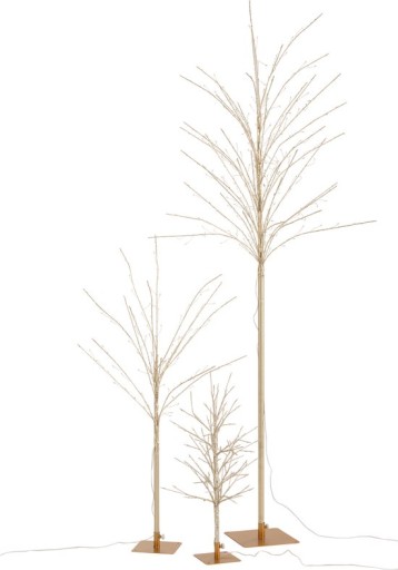 J-Line Kale Boom + LED | Metaal Goud | Large – 180 cm | Onderhoudsvriendelijke Decoratie