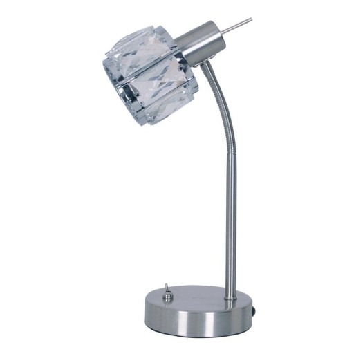 LED table lamp "Josefa", table lamp made of metal and glass in stainless steel optics, with E14 version Filament lamp included, light for living room, dining room, hallway or hallway 34.5 x 17.5 cm