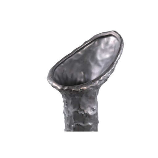 Shennen Antracite | Keramische Vaas | Bladvormige Bovenkant | Small