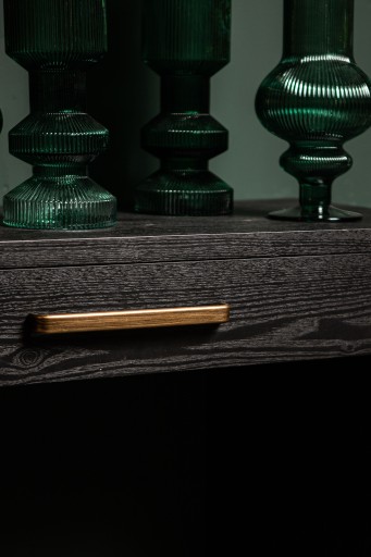 Tiess Zwarte Houten Sidetable | 2 Laden, Modern Design