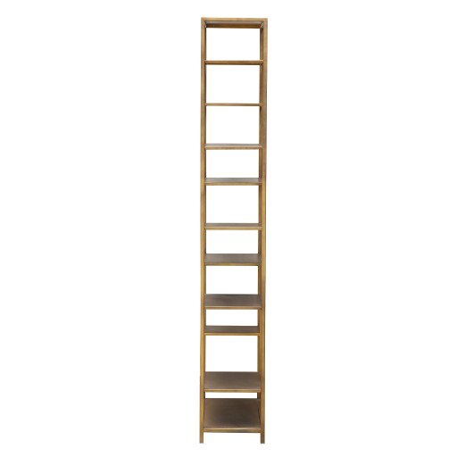 Duana Playful Gold Iron Open Cabinet High | Gouden Metalen Open Kast | Meerdere Plateaus – 195 cm Hoog