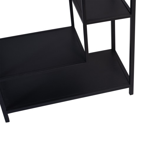 Duana Playful Black Iron Open Cabinet High | Industriële Open Kast | 195 cm