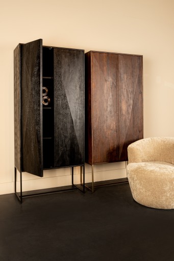 Onyx Cabinet Brown | 2-Deurs Kast met Geometrische Patronen | 180 cm