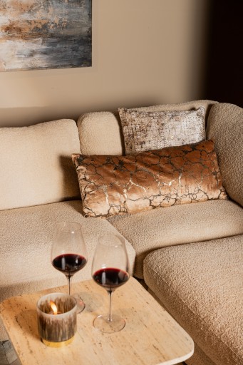 Kyleen Gold Velvet Rectangular Cushion | Crackle Print | 80x35 cm